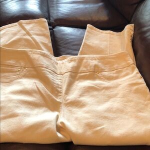 Women's Cream linen look crop Pants